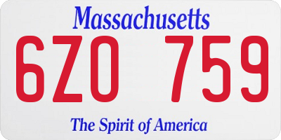MA license plate 6ZO759