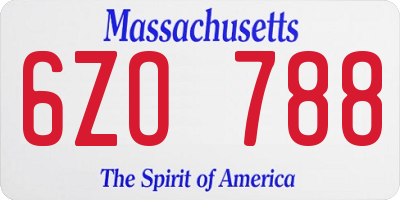 MA license plate 6ZO788