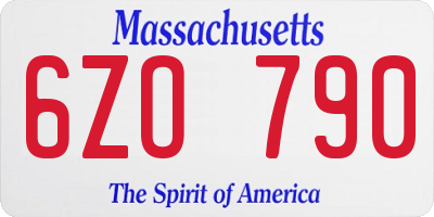 MA license plate 6ZO790