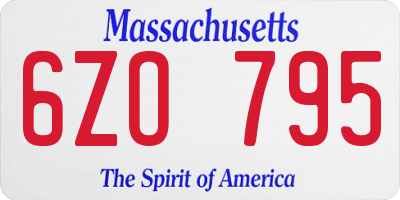 MA license plate 6ZO795
