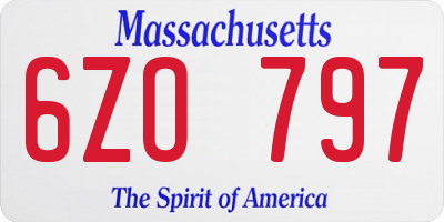 MA license plate 6ZO797
