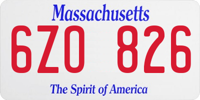 MA license plate 6ZO826