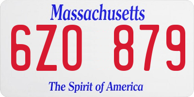 MA license plate 6ZO879