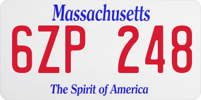 MA license plate 6ZP248
