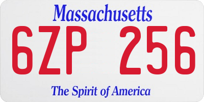 MA license plate 6ZP256