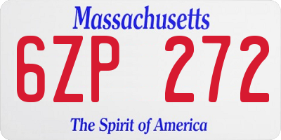 MA license plate 6ZP272