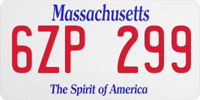 MA license plate 6ZP299