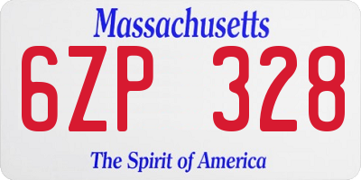 MA license plate 6ZP328