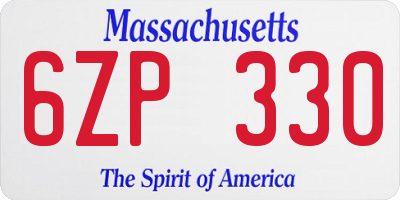 MA license plate 6ZP330