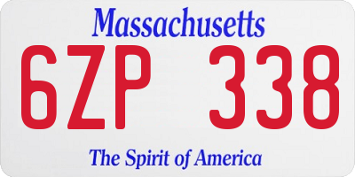 MA license plate 6ZP338