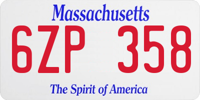MA license plate 6ZP358