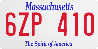 MA license plate 6ZP410