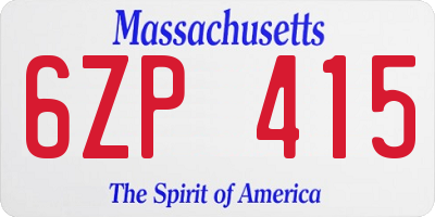 MA license plate 6ZP415