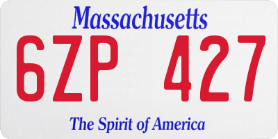 MA license plate 6ZP427