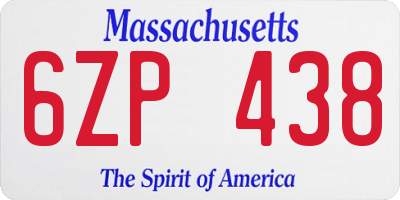 MA license plate 6ZP438