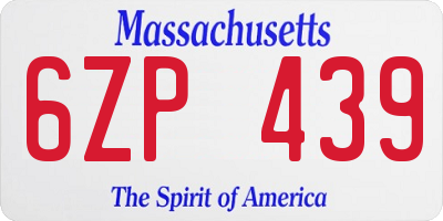 MA license plate 6ZP439