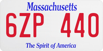 MA license plate 6ZP440