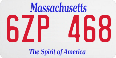 MA license plate 6ZP468