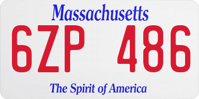 MA license plate 6ZP486