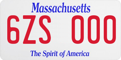 MA license plate 6ZS000