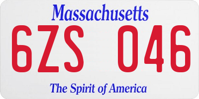 MA license plate 6ZS046