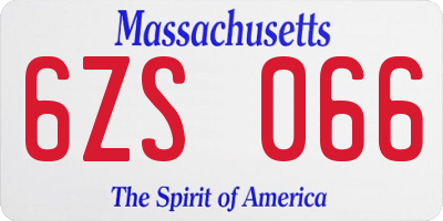 MA license plate 6ZS066