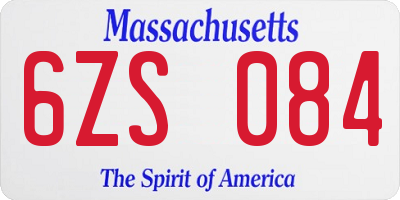 MA license plate 6ZS084