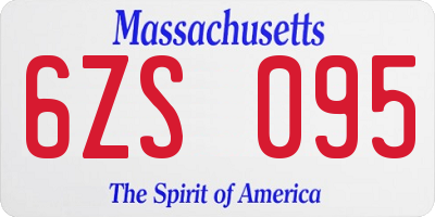 MA license plate 6ZS095