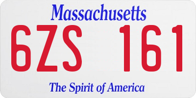 MA license plate 6ZS161