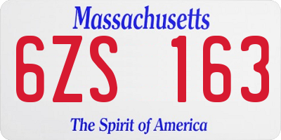 MA license plate 6ZS163