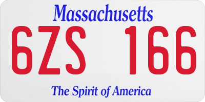 MA license plate 6ZS166
