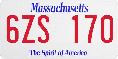 MA license plate 6ZS170