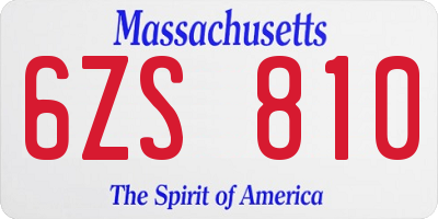 MA license plate 6ZS810
