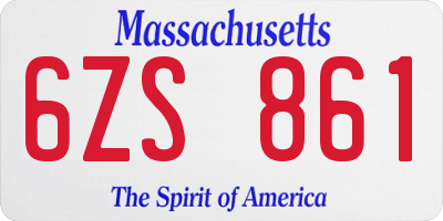MA license plate 6ZS861