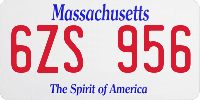 MA license plate 6ZS956