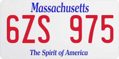 MA license plate 6ZS975