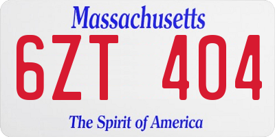 MA license plate 6ZT404