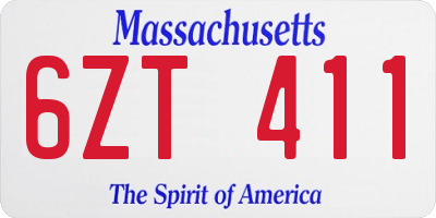 MA license plate 6ZT411
