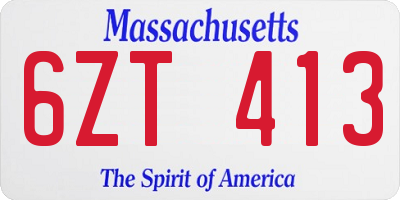 MA license plate 6ZT413