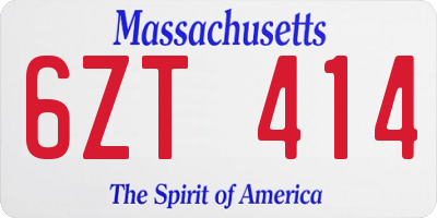 MA license plate 6ZT414