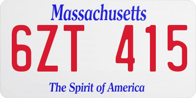 MA license plate 6ZT415