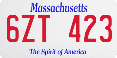 MA license plate 6ZT423