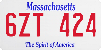 MA license plate 6ZT424