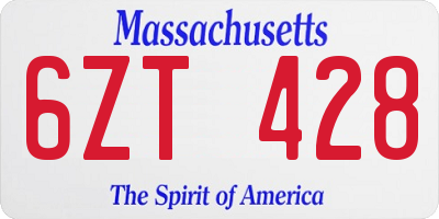 MA license plate 6ZT428