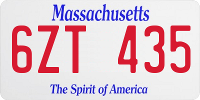 MA license plate 6ZT435