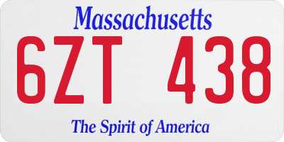 MA license plate 6ZT438