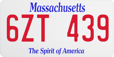 MA license plate 6ZT439