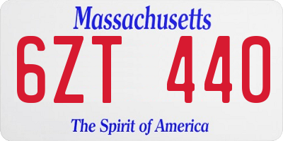 MA license plate 6ZT440