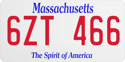 MA license plate 6ZT466