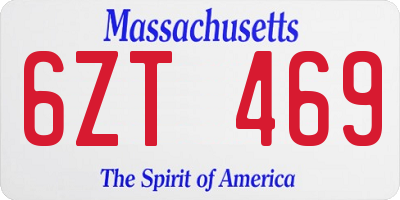 MA license plate 6ZT469